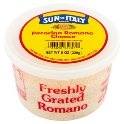 Sun of Italy Freshly Grated Romano Cheese, 8 oz