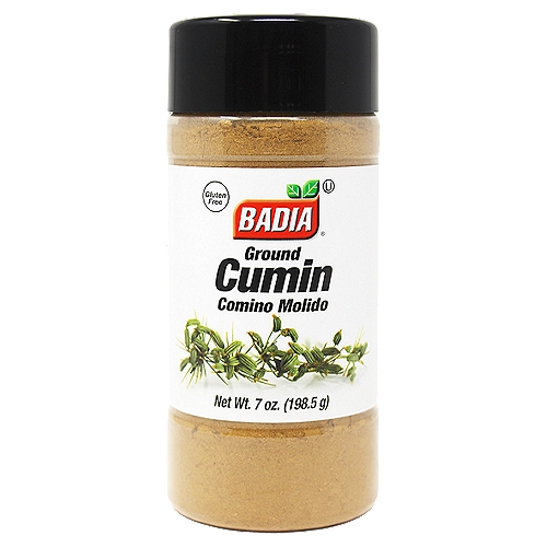 Badia Cumin Seed Ground is a versatile and aromatic spice. It is used in many cuisines and in dishes such as chili, curry dishes, and even breads and cheese. The native Mediterranean seasoning is used to enhance the flavor of pickled vegetables, meat and poultry, stews, and some tomato-based sauces. It is traditional in Mexican Cuisine (Chili with Meat) and it is a basic ingredient in Oriental Cuscus, Indian Curry, and bean dishes.nnBadia Spices manufactures, packages, distributes, a wide array of products for the everyday cooking needs, from spices, herbs, seasoning blends, teas, side dishes, olive oils, and more. Badia is committed to offering the highest quality at the best price.