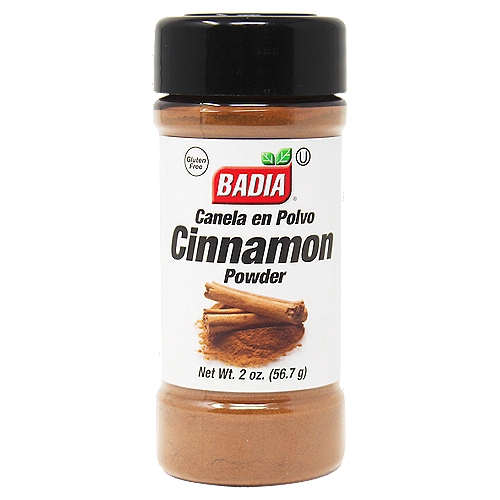 Cinnamon Powder is a common ingredient for baked goods and desserts. Cover almonds, cashews, or the preferred nuts with Badia Cinnamon Powder for an easy and delicious snack on the go or use it as the key ingredient for a delicious beverage! Mix Badia Cinnamon Powder with evaporated milk, sweetened condensed milk, cream of coconut, Badia Vanilla Extract, and Badia Nutmeg Ground. Blend until well combined. Cover and refrigerate until ready to serve. nnBadia Spices manufactures, packages, distributes, a wide array of products for the everyday kitchen needs, from spices, herbs, seasoning blends, teas, side dishes, olive oils, and more. Badia is committed to offering the highest quality at the best price.
