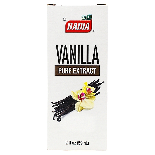 Badia Pure Extract Vanilla, 2 fl oz
Badia Vanilla Extract is of excellent quality. Use it in the preparation of desserts and pastries that require vanilla.