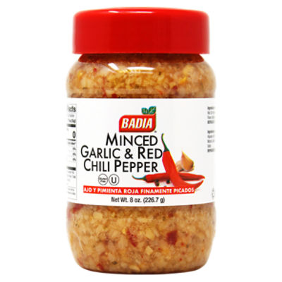 Badia Minced Garlic & Red Chili Pepper, 8 oz, 8 Ounce