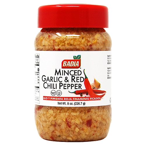 Badia Minced Garlic & Red Chili Pepper, 8 oz
