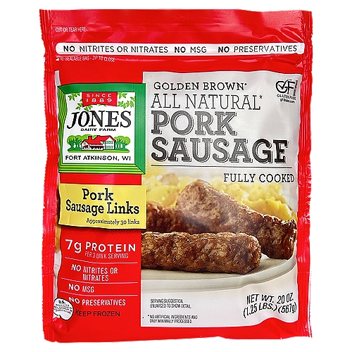 Jones Dairy Farm Golden Brown All Natural Pork Sausage Links, 20 oz