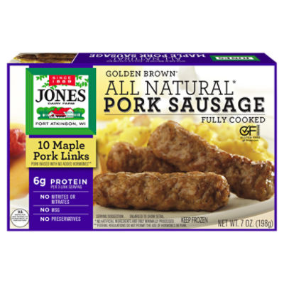 Jones Dairy Farm Golden Brown All Natural Maple Pork Sausage, 10 count, 7 oz