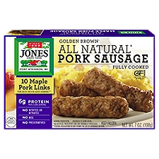 Jones Dairy Farm All Natural Fully Cooked Maple Pork Sausage Links, 10 Each