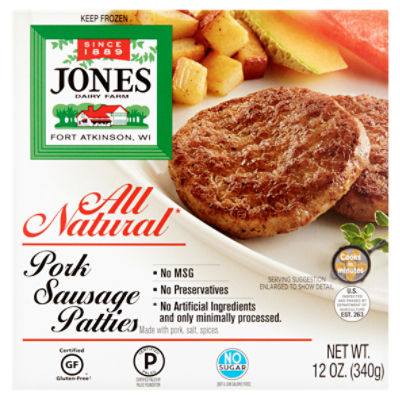 Jones Dairy Farm All Natural Pork Sausage Patties 12 oz The