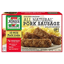 Jones Dairy Farm All Natural Fully Cooked Mild Pork Sausage Links, 7 Ounce
