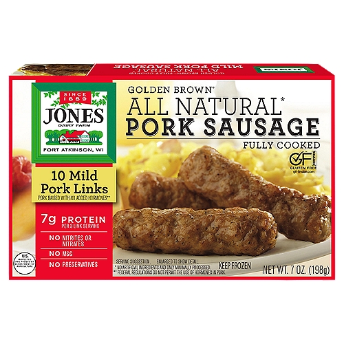 Jones Dairy Farm Golden Brown All Natural Pork Sausage, 10 count, 7 oz