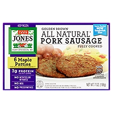 Jones Dairy Farm Golden Brown All Natural Pork Sausage Maple, Patties, 7 Ounce