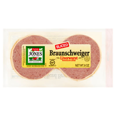 Jones Dairy Farm Sliced Braunschweiger Liverwurst, 8 oz, 8 Ounce