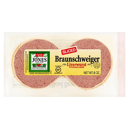 Jones Dairy Farm Sliced Braunschweiger Liverwurst, 8 oz