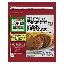 Jones Dairy Farm Golden Brown All Natural Thick-Cut Pork Sausage Patties, 20 oz
