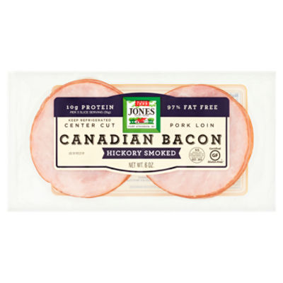 Jones Dairy Farm Hickory Smoked Canadian Bacon, 6 oz