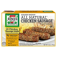 Jones Dairy Farm Golden Brown All Natural Chicken Sausage, 10 count, 5 oz, 5 Ounce
