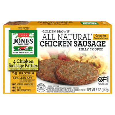 Jones Dairy Farm Golden Brown All Natural Chicken Sausage Patties