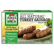 Jones Golden Brown All Natural, Turkey Sausage, 5 Ounce