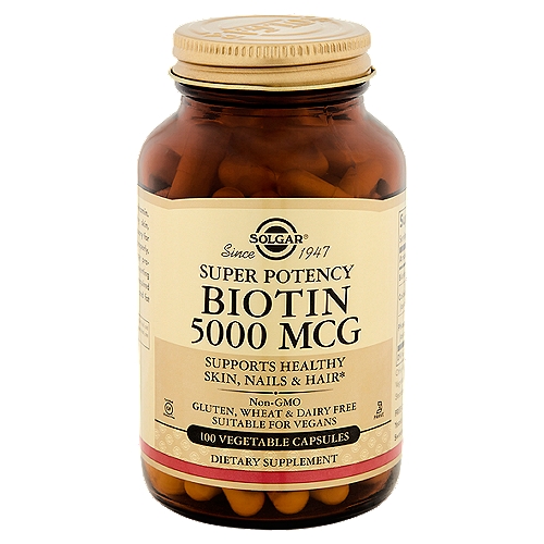 Biotin is a water-soluble B-vitamin. It helps to support healthy skin, nails and hair, and is necessary for certain enzymes to work properly. Biotin also supports energy production in the body by converting food into energy, and is required for protein, carbohydrate, and fat metabolism.*n*These statements have not been evaluated by the food and drug administration. This product is not intended to diagnose, treat, cure or prevent any disease.