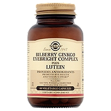 Solgar Bilberry Ginkgo Eyebright Complex Plus Lutein Dietary Supplement, 60 count