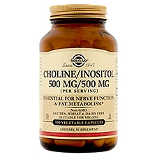 Solgar Choline/Inositol Dietary Supplement, 500 mg/500 mg, 100 count