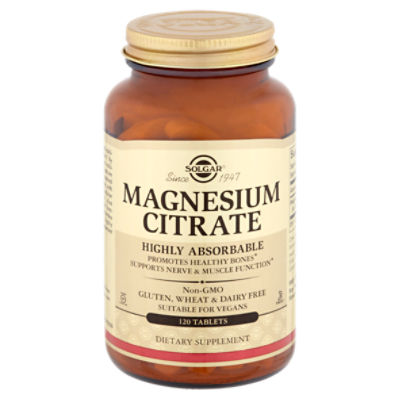 Solgar Magnesium Citrate Dietary Supplement, 120 count