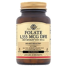 Solgar Folate Dietary Supplement, 1,333 mcg DFE, 100 count