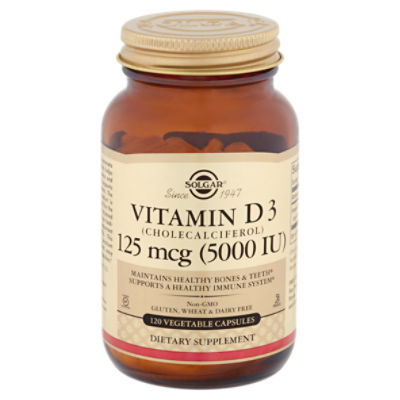 Solgar Vitamin D3 5000IU Veg Caps, 120 each Fairway