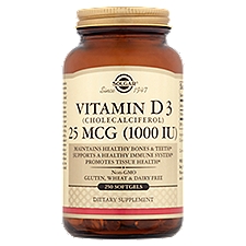 Solgar Vitamin D3 (Cholecalciferol) (1000 IU) Dietary Supplement, 25 mcg, 250 count