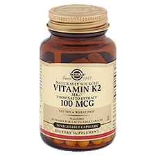 Solgar Naturally Sourced Vitamin K2 100 mcg, Dietary Supplement, 50 Each