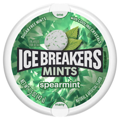 ICE BREAKERS Spearmint Sugar Free Mints Tin, 1.5 oz Fairway