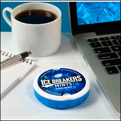 ICE BREAKERS, Coolmint Sugar Free Breath Mints, 1.5 oz