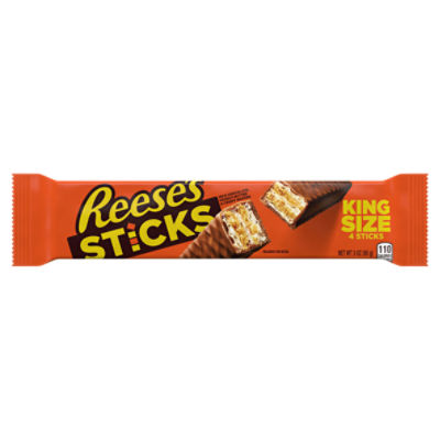 REESE'S STICKS Milk Chocolate Peanut Butter Wafer King Size, Candy Pack, 3 oz