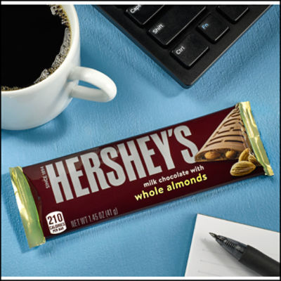 HERSHEY'S Milk Chocolate with Almonds Candy Bar, 1.45 oz