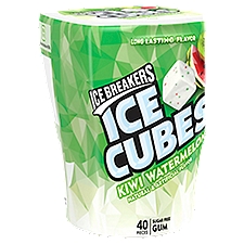 ICE BREAKERS, ICE CUBES Kiwi Watermelon Flavored Sugar Free Chewing Gum, 3.24 oz, 40 Each