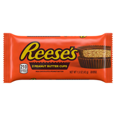 REESE'S Milk Chocolate Peanut Butter Cups, Candy Pack, 1.5 oz