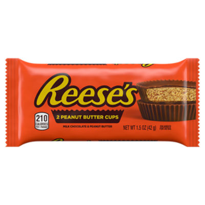 REESE'S Milk Chocolate Peanut Butter Cups, Candy Pack, 1.5 oz, 1.5 Ounce