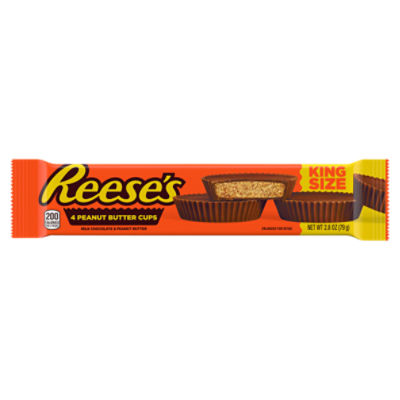 REESE'S Milk Chocolate King Size Peanut Butter Cups, Candy Pack, 2.8 oz