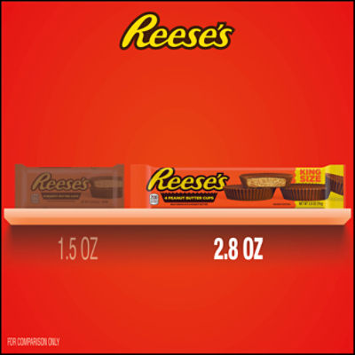 Reese's Milk Chocolate & Peanut Butter Cups King Size, 4 count, 2.8 oz