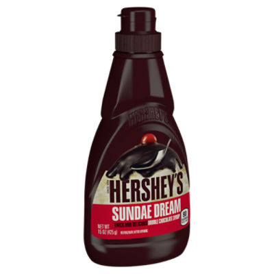 HERSHEY'S Sundae Dream Double Chocolate Syrup, Dessert, 15 oz, Bottle