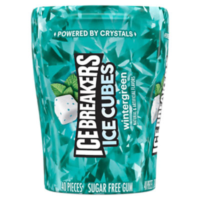 ICE BREAKERS ICE CUBES Snow Cone Sugar Free Gum, 3.24 oz bottle, 40 pieces