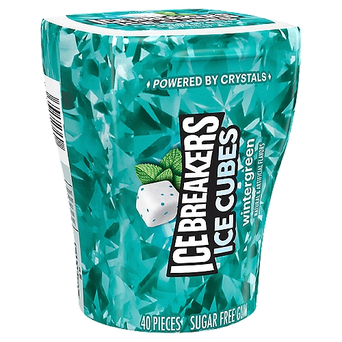 ICE BREAKERS, ICE CUBES Wintergreen Sugar Free Chewing Gum, 3.24 oz