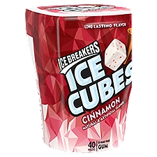ICE BREAKERS ICE CUBES Cinnamon Flavored Sugar Free Chewing Gum, Made with Xylitol, 3.24 oz, Bottle (40 Pieces)