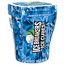 ICE BREAKERS, iCE CUBES Peppermint Flavored Sugar Free Chewing Gum, 3.24 oz, 3.24 Ounce