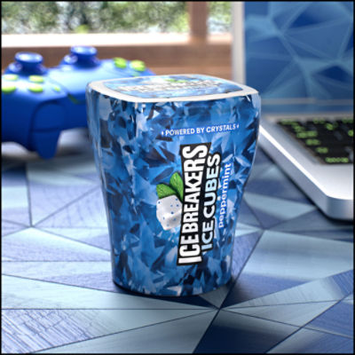 Ice Breakers Ice Cubes Peppermint Sugar Free Gum, 40 count