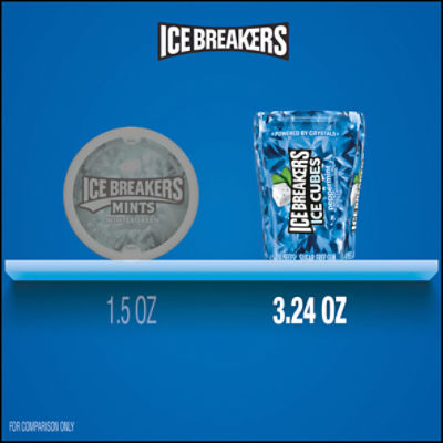 ICE BREAKERS ICE CUBES Snow Cone Sugar Free Gum, 3.24 oz bottle, 40 pieces