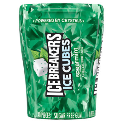 Ice Breakers Ice Cubes Spearmint Sugar Free Gum, 40 count
