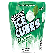 ICE BREAKERS Ice Cubes Spearmint Sugar Free Chewing Gum Bottle, 3.24 oz