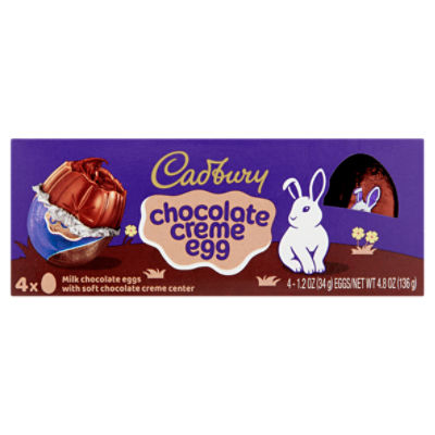 Cadbury Chocolate Creme Egg, 1.2 oz, 4 count