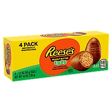 REESE'S Milk Chocolate Peanut Butter Creme Eggs Candy, Easter, 1.2 oz, Box (4 Pieces)
