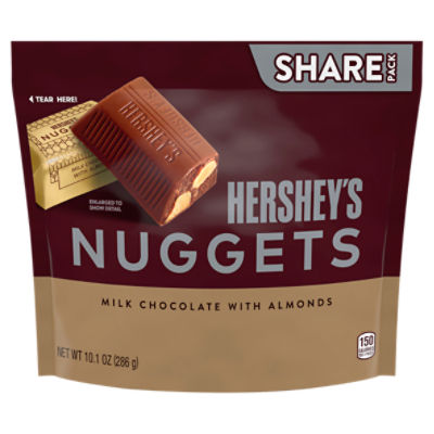 HERSHEY'S NUGGETS Milk Chocolate with Almonds Candy Share Pack, 10.1 oz