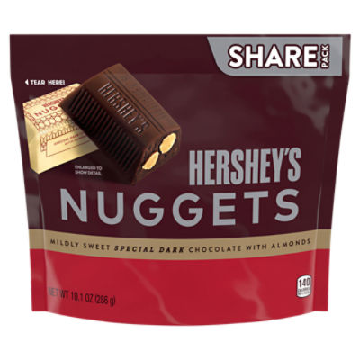 HERSHEY'S NUGGETS SPECIAL DARK Chocolate with Almonds Candy Share Pack, 10.1 oz, 10.1 Ounce